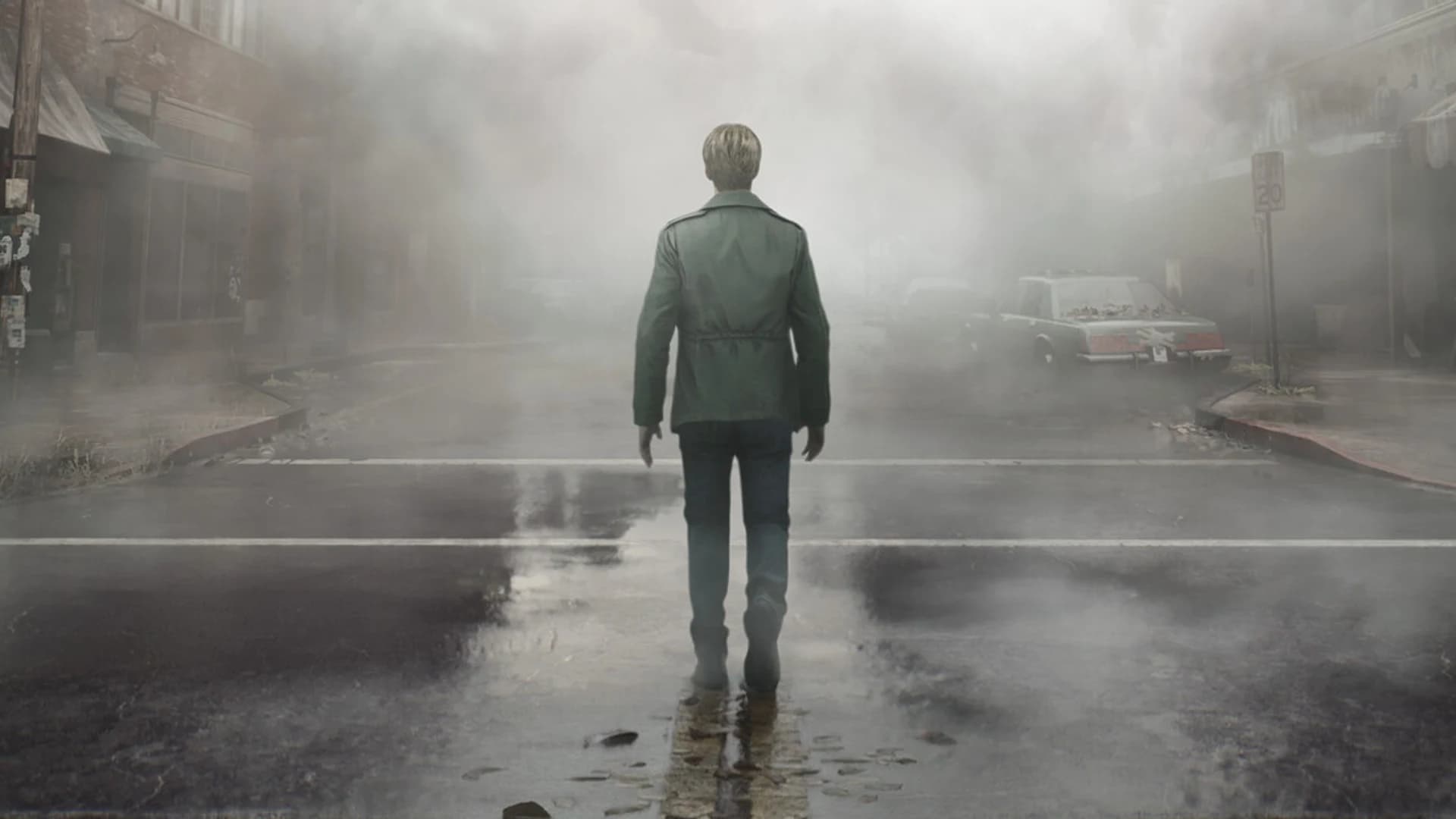 Arte promocional oficial de Silent Hill 2 mostra James Sunderland na névoa relacionada aos problemas visuais no PS5